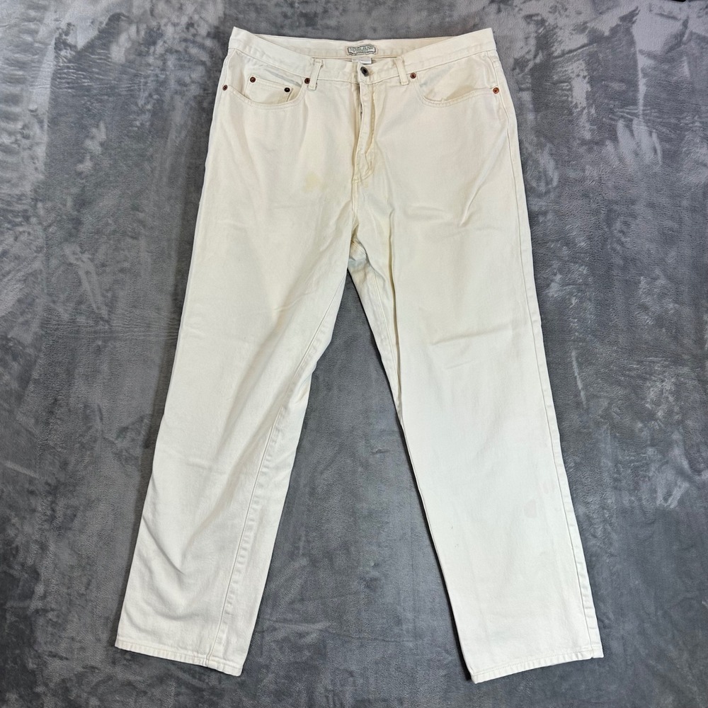 Vintage Guess Jeans Straight Jeans Men's Size 38x30 Off White Cream